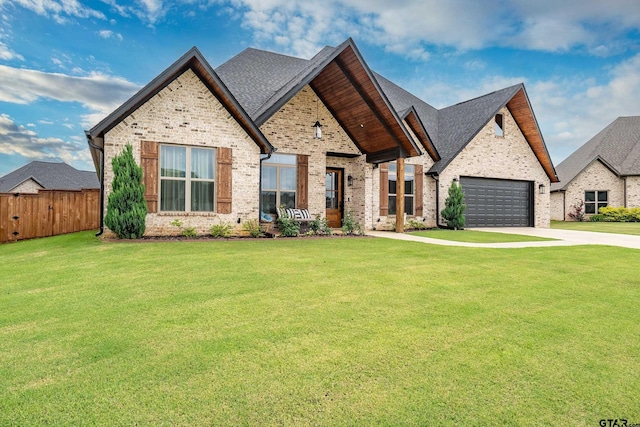 213 Serenity Dr, Bullard, TX 75757 - view of front of house featuring driveway, brick siding, a garage, and roof with shingles