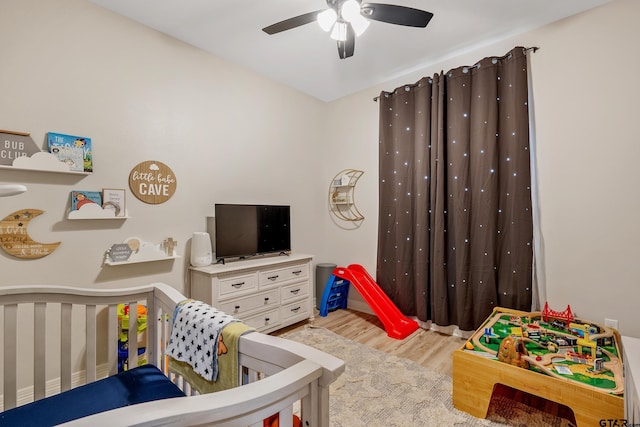 213 Serenity Dr, Bullard, TX 75757 - bedroom featuring light wood-style floors and ceiling fan