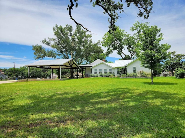 view of yard with a gazebo