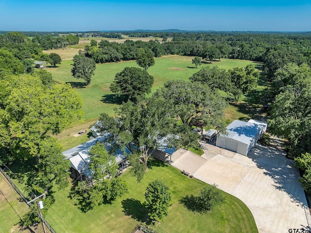 bird's eye view featuring a rural view