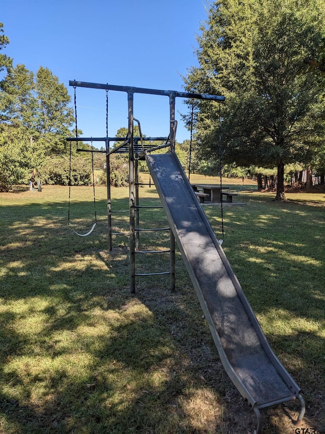 view of play area featuring a yard