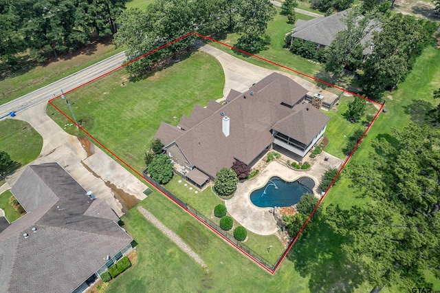 2441 Fm 2685, Gilmer, TX 75644 - aerial view of property's location with property parcel outlined and a pool