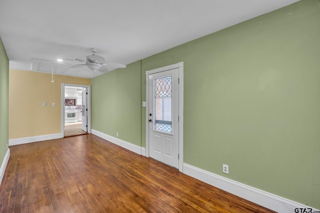 386 Fm 1711, Jacksonville, TX 75766 - entrance foyer featuring baseboards, wood finished floors, and ceiling fan