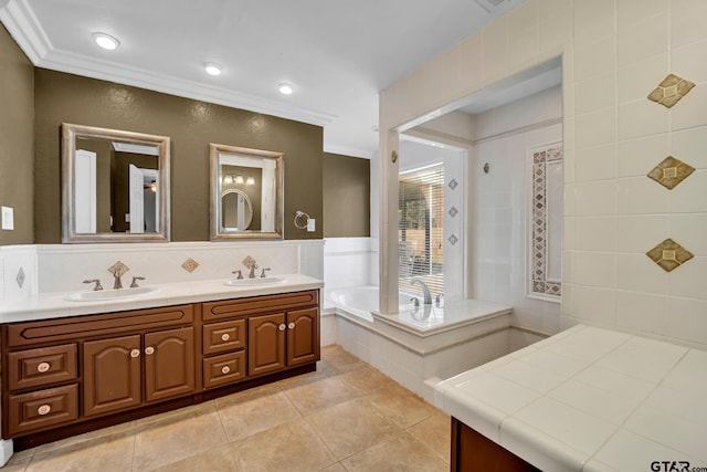 386 Fm 1711, Jacksonville, TX 75766 - bathroom featuring a sink, ornamental molding, and tile patterned flooring