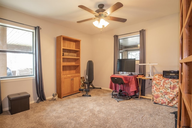 11790 E US Highway 175, Larue, TX 75770 - office area with carpet flooring and ceiling fan