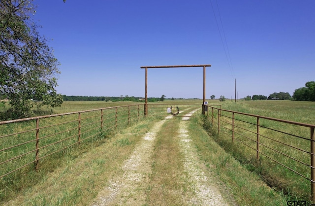 view of road featuring a rural view