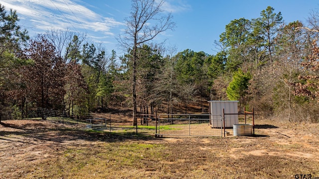 view of yard with an outdoor structure