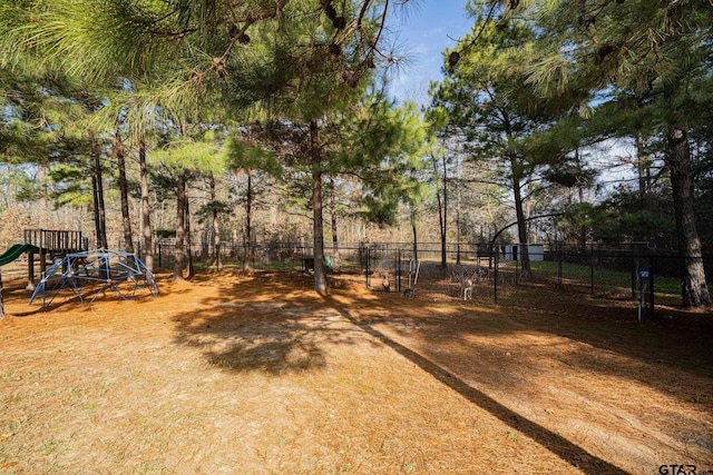 view of yard featuring a playground