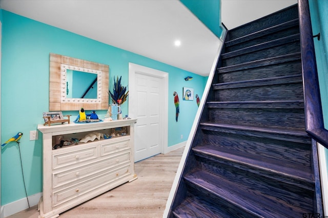 220 Pin Oak Dr, Mabank, TX 75156 - stairway featuring wood finished floors and recessed lighting