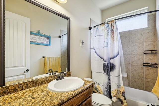 3449 Abes Landing Dr, Granbury, TX 76049 - full bathroom featuring vanity and shower / bath combo