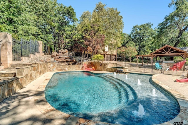 view of pool with a gazebo and a patio area