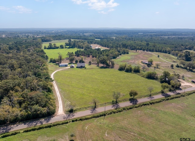 drone / aerial view with a rural view