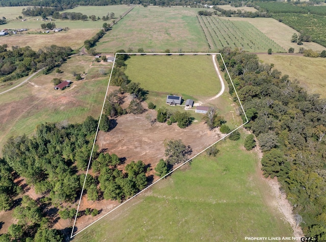 drone / aerial view featuring a rural view