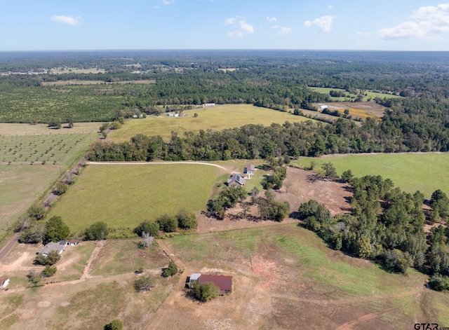 drone / aerial view featuring a rural view