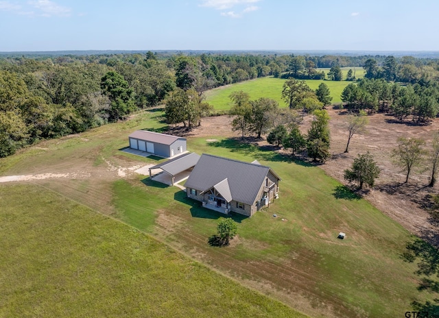 bird's eye view with a rural view