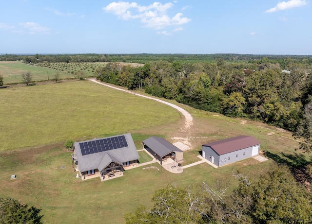 aerial view with a rural view