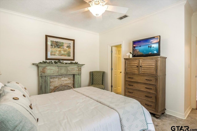 909 Univerity Dr, Carthage, TX 75633 - bedroom featuring crown molding, ceiling fan, and baseboards