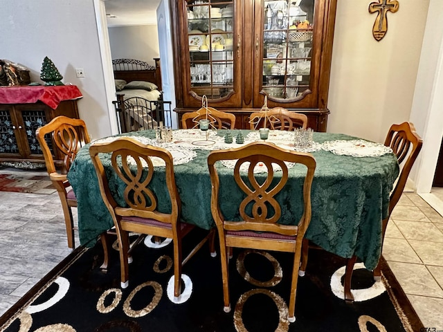 view of tiled dining room