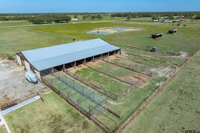 aerial view featuring a rural view