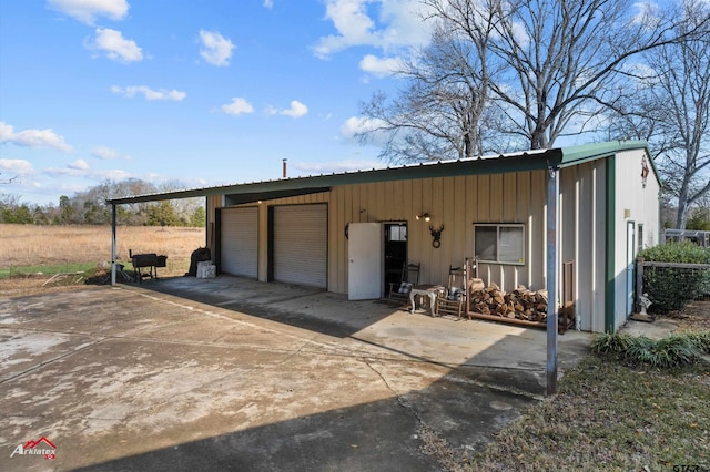 view of garage