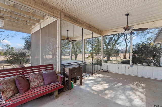 view of patio / terrace with ceiling fan