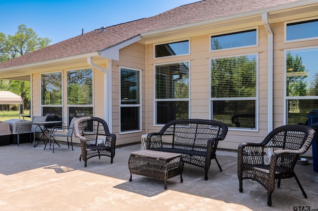 view of patio / terrace featuring an outdoor living space