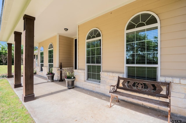 view of patio with a porch