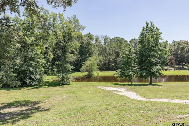 view of yard featuring a water view