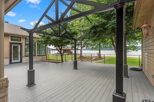 89 Eagle Cv, Mount Vernon, TX 75457 - wooden deck featuring a water view