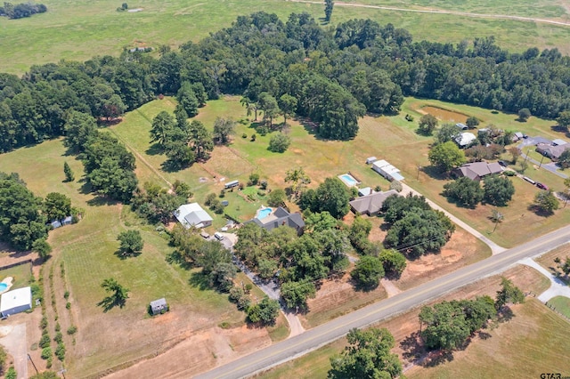 drone / aerial view with a rural view