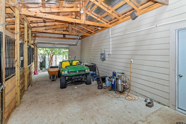 view of garage