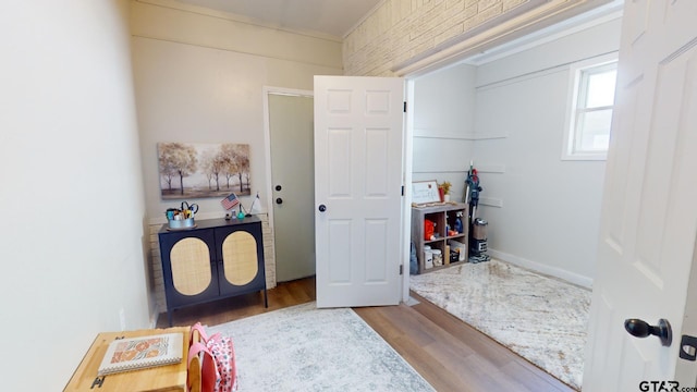 interior space with hardwood / wood-style flooring