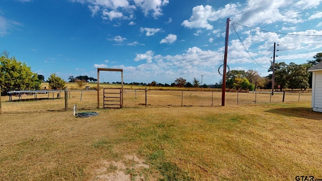 view of yard featuring a rural view