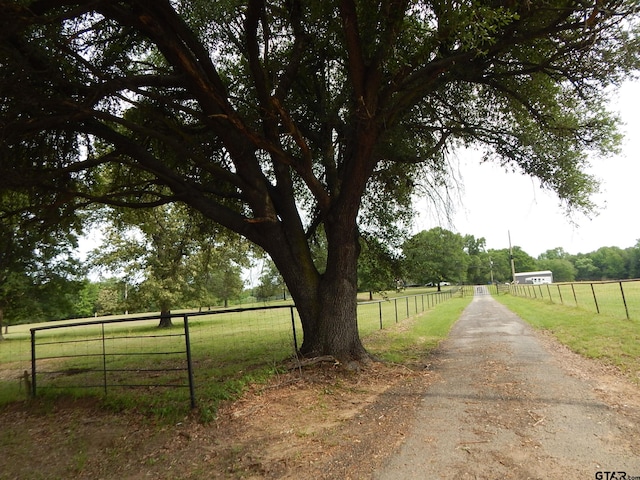 view of street with a rural view