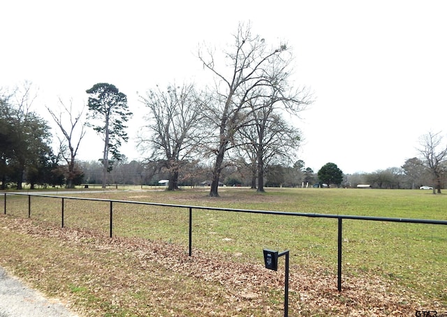 view of yard with a rural view