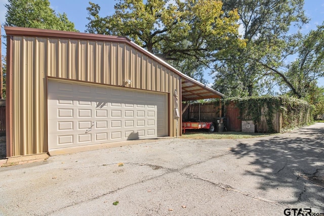 view of garage