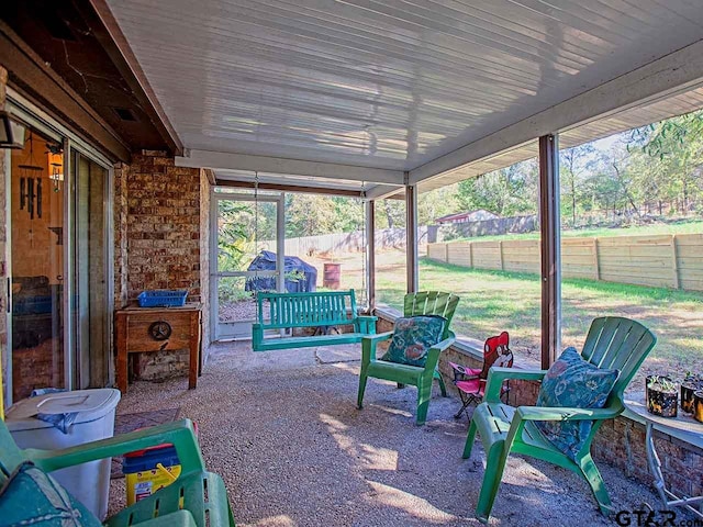 view of sunroom