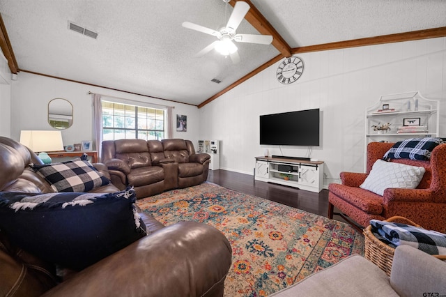1430 Wavely St, Tyler, TX 75701 - living area featuring wood finished floors, crown molding, a textured ceiling, and a ceiling fan