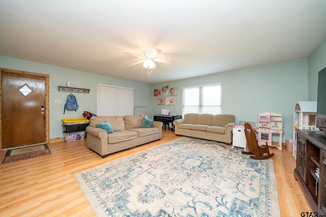 12545 Fm 968 W, Longview, TX 75602 - living area featuring ceiling fan and light wood-type flooring