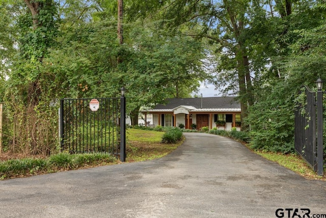 11020 Kevin Dr, Frankston, TX 75763 - view of front of house featuring asphalt driveway and a gate