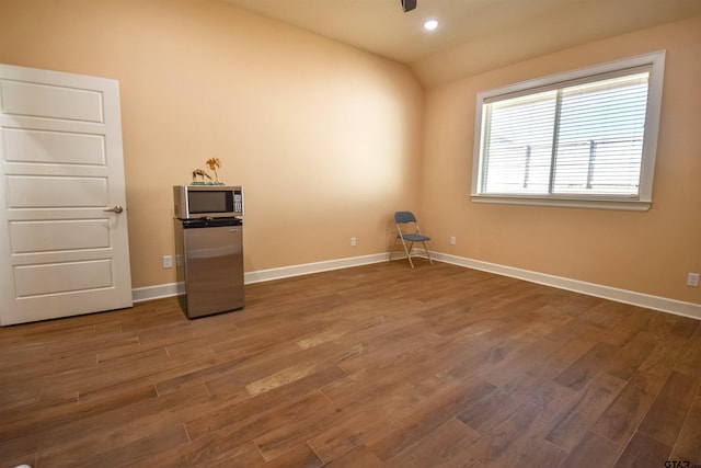 2222 Rana Park, Flint, TX 75762 - empty room featuring recessed lighting, baseboards, wood finished floors, and lofted ceiling