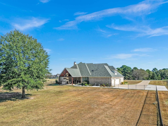 view of front of home with a front yard