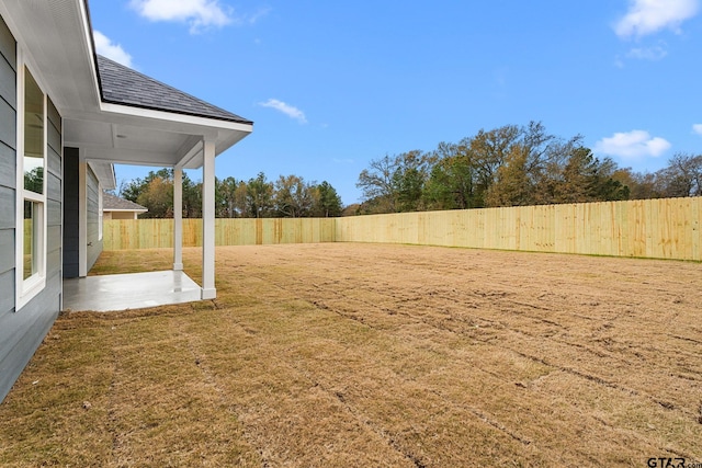 view of yard featuring a patio