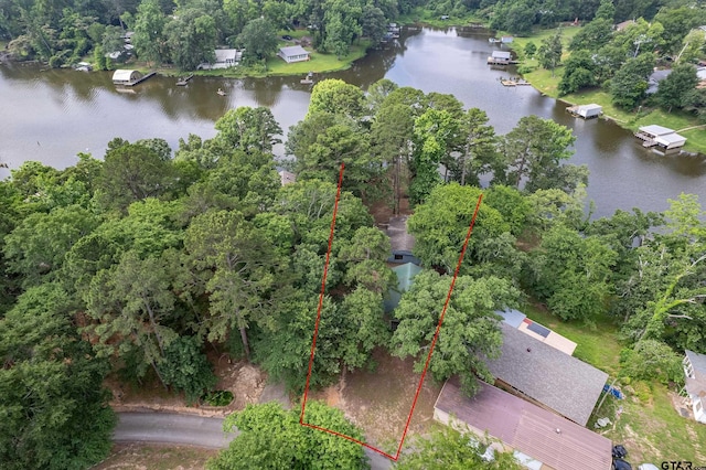 19748 Northside Dr, Winona, TX 75792 - aerial view of property's location with a large body of water and property parcel outlined
