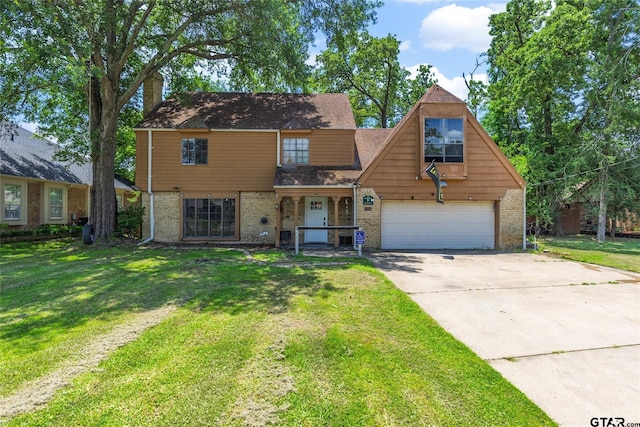 1304 Azalea Dr, Sulphur Springs, TX 75482 - view of front of house featuring a garage, driveway, a front yard, and brick siding