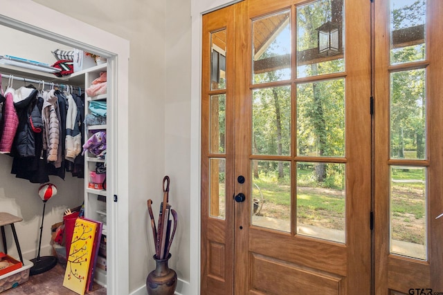 entryway with french doors