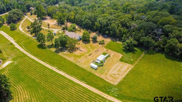 drone / aerial view featuring a rural view