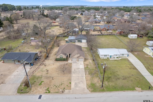 drone / aerial view with a residential view