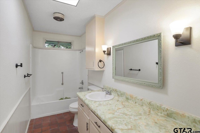 2278 Fm 1799, Mineola, TX 75773 - bathroom with toilet, vanity, shower / tub combination, and tile patterned floors