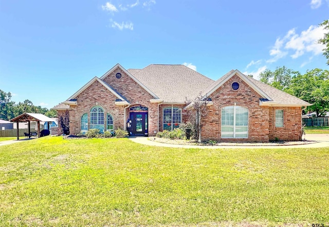 599 N Weldon St, Frankston, TX 75763 - view of front of house featuring brick siding and a front yard